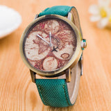 2018 Womens World Map Fly Plane Leather Strap