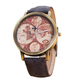 2018 Womens World Map Fly Plane Leather Strap